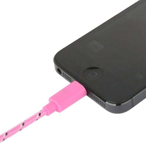 Usb-kaapeli iPhone 5 / Ipad Mini - Pehmeää kestävää nylonia