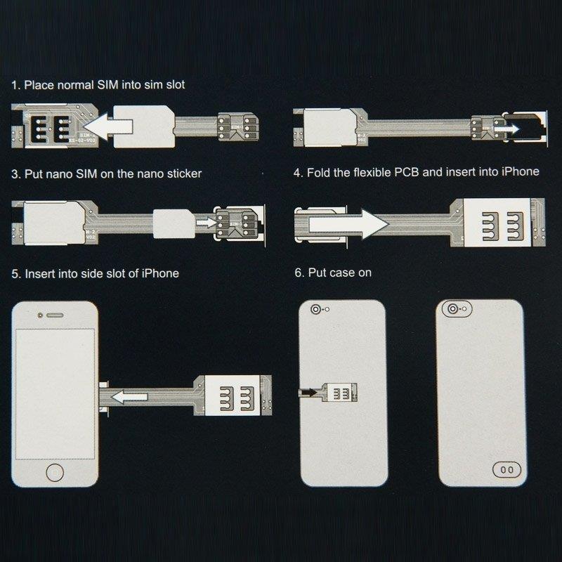Sim-kortin adapteri kahdelle iphone 5 / 5S / SE / 6 / 6S / 6 Plus – malleille
