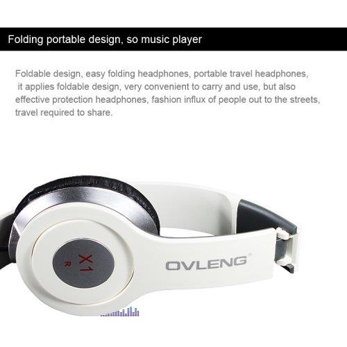OVLENG Stereo headset mikrofonilla - Valkoinen