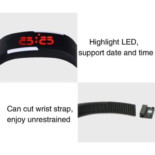 LED Silikonikello Musta
