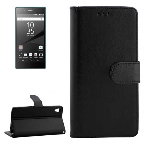 Flip kotelo telineellä ja korttipaikoilla Sony Xperia Z5 Musta