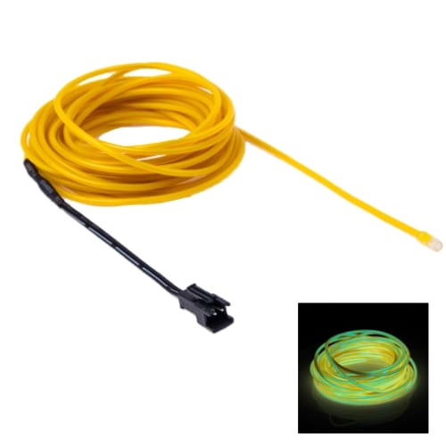Neon Wire autoon - 5m vesitiivis Keltainen väri