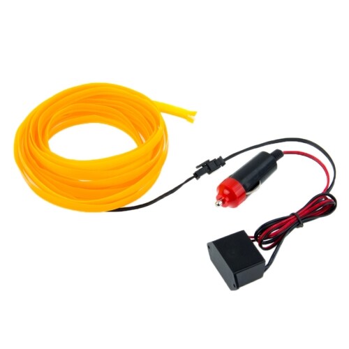 Neon Wire Flat autoon - 5m vesitiivis Oranssi väri