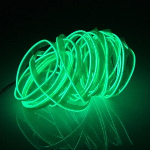 Neon Wire Flat autoon - 5m vesitiivis Vihreä väri