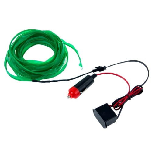 Neon Wire Flat autoon - 5m vesitiivis Vihreä väri