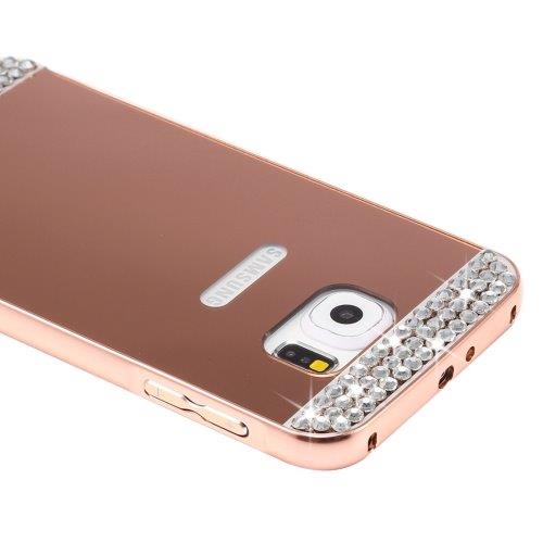 Timanttikuori metalli bumperilla Samsung Galaxy S7 Edge - Rose Gold
