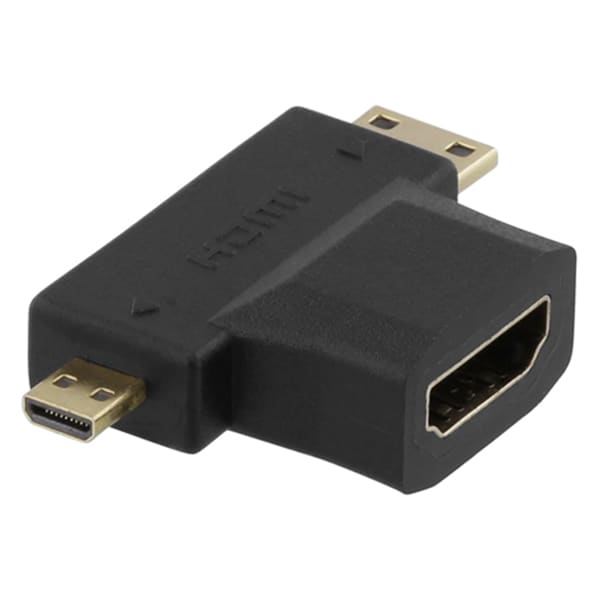 HDMI-Sovitin HDMI-naaras - Mini HDMI-uros - Micro HDMI-H-uros