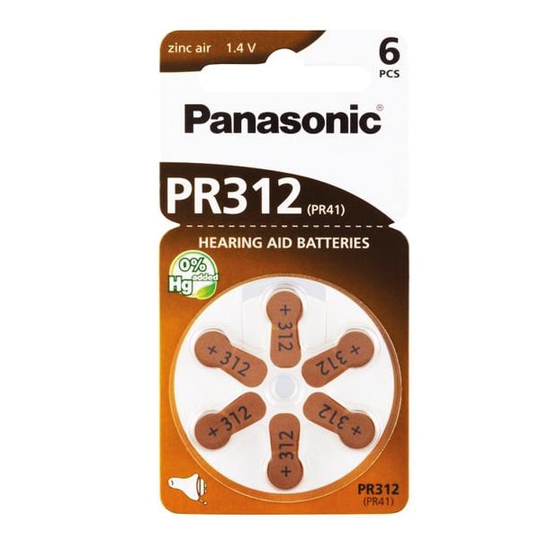 Panasonic Kuulokojeen paristo PR312  6-pakkaus
