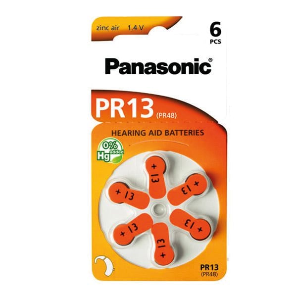 Panasonic Kuulokojeen paristo PR13  6-pakkaus