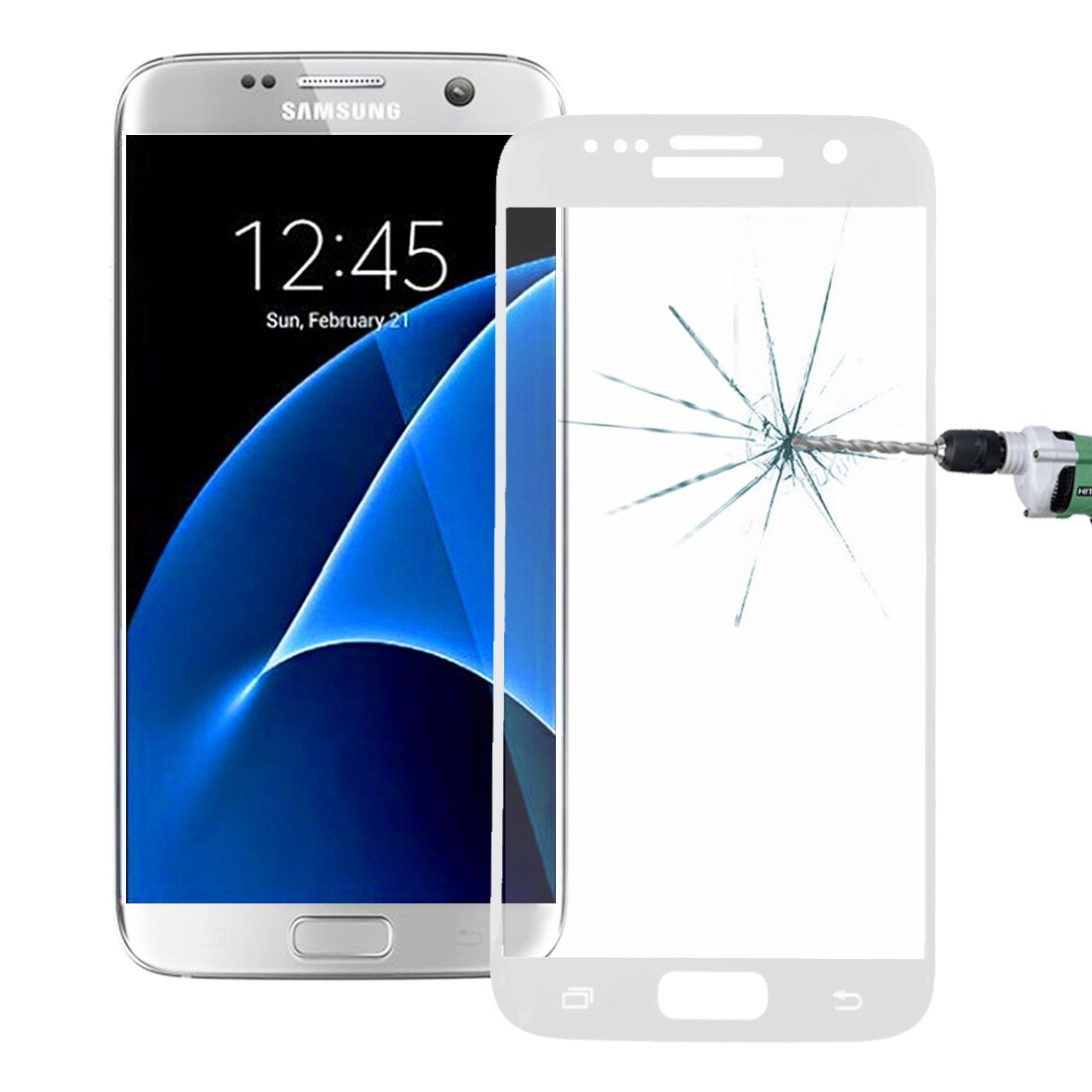 Lasisuoja Samsung Galaxy S7 - Valkoinen