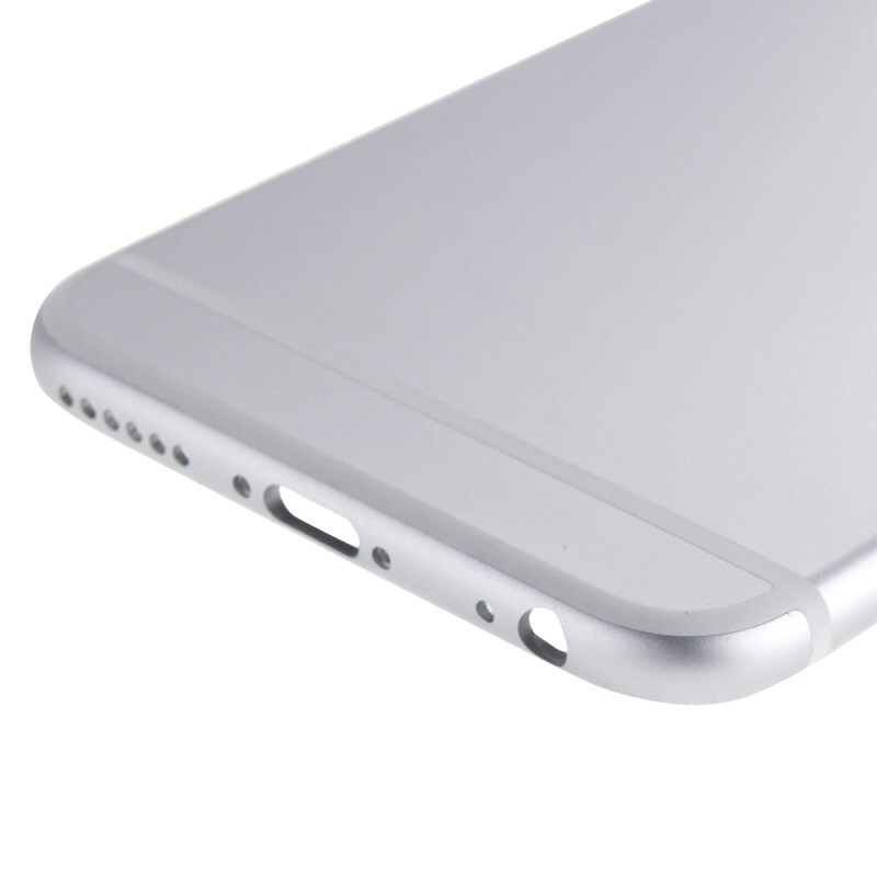 Täydellinen kuori iPhone 6 - Akun kansi / Sim-kortin pidike / Painikkeet - Hopea
