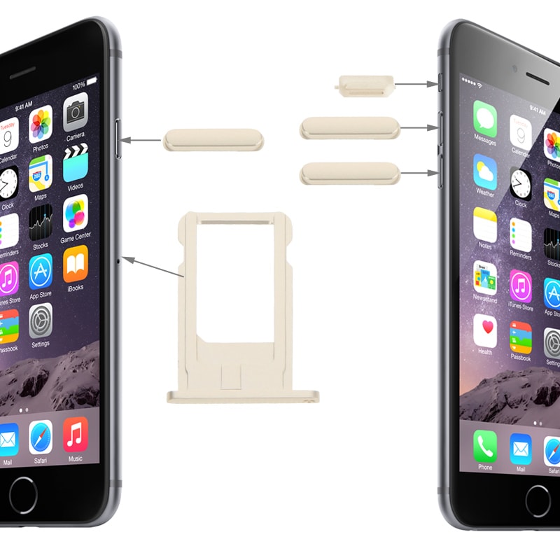 iPhone 6 Sim-kortin pidike / Äänenvoimakkuusnäppäin / Virtanäppäin / Mykistys - Kulta