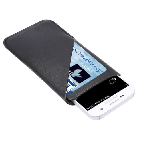 Slip-In kotelo korttipaikalla normaalikokoisille matkapuhelimille - iPhone / Samsung