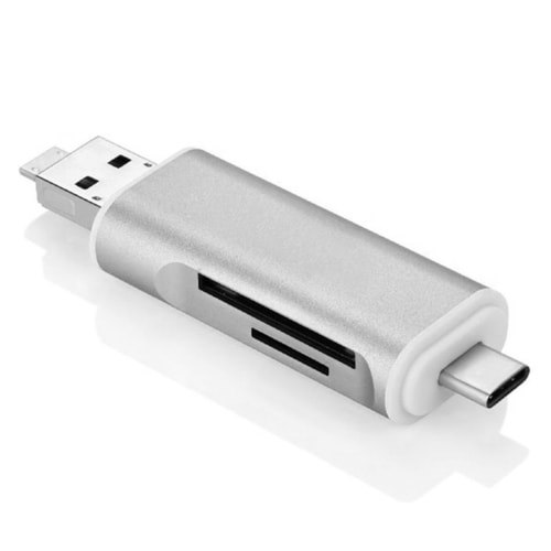 OTG Älypuhelimen kortinlukija 3in1 Tyyppi-c & Micro USB & USB 2.0 3 Porttinen SD / MicroSD