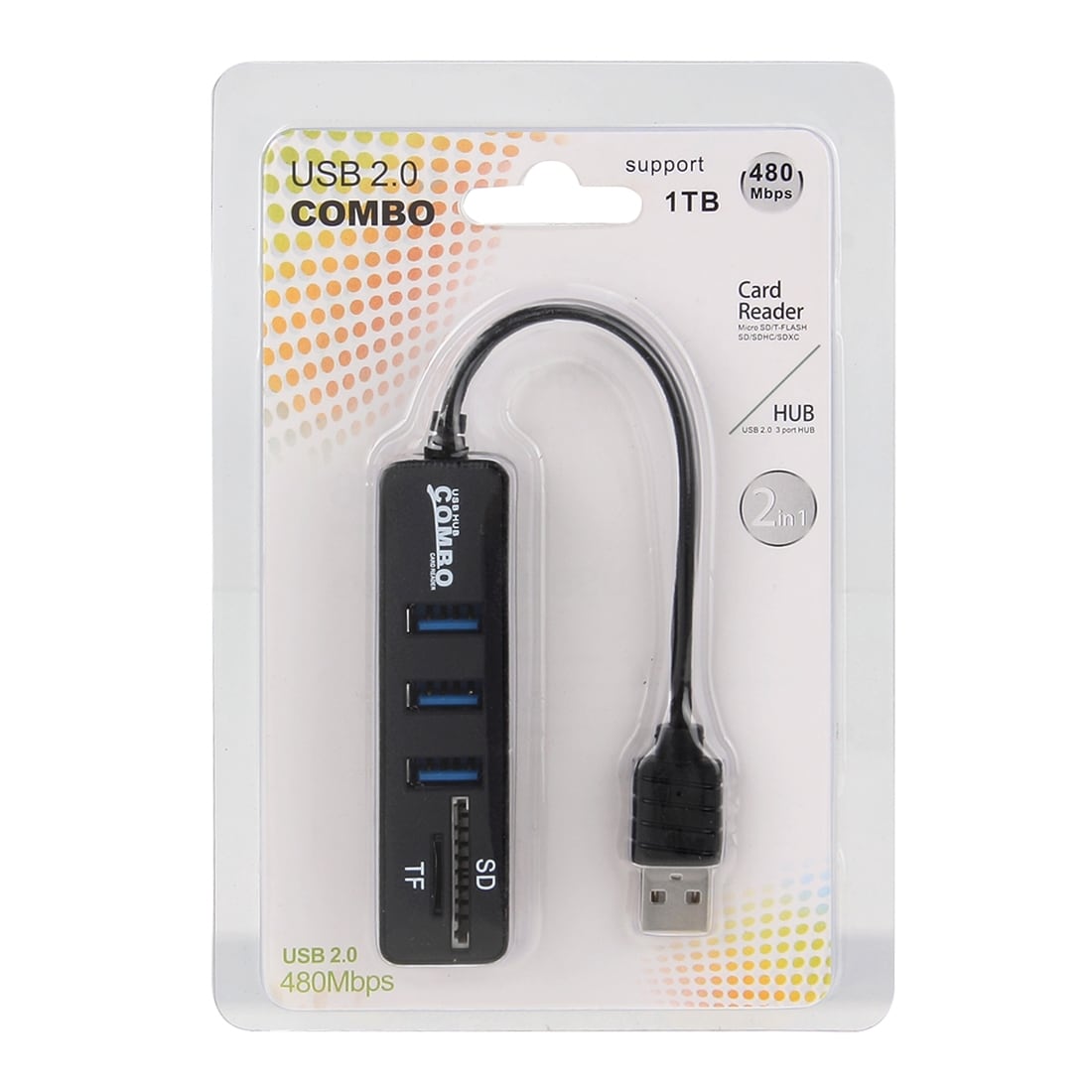 USB Kortinlukija / Hub - 2in1