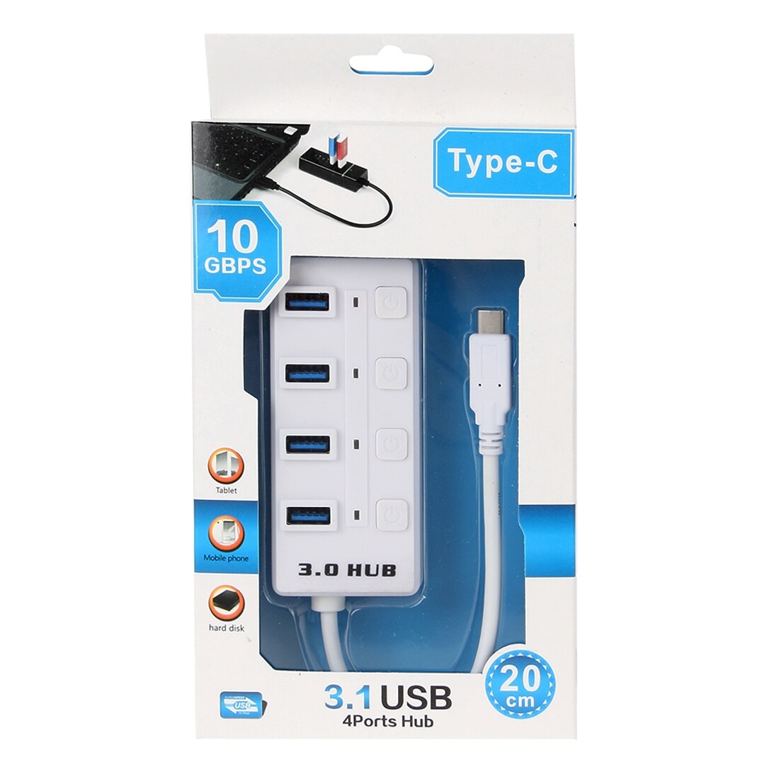 USB Hub 3.1 Tyyppi-C - 4 porttinen 10 Gbps