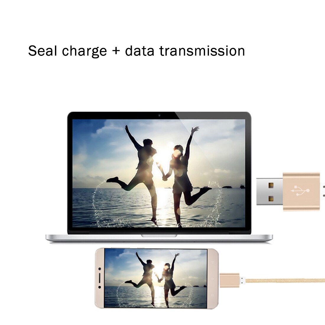 Kangaspäällysteinen USB 3.1 Tyyppi-c USB 2.0 Data/Latauskaapeli metallipäällä