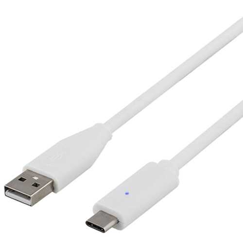 USB 2.0 kaapeli, Tyyppi C -Tyyppi A uros, 1,5m, valkoinen