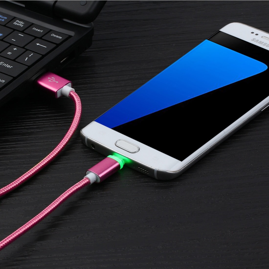 Kestävä kangaspäällysteinen Usb-kaapeli Micro USB metallipäällä - Suurpakkaus 8kpl eri värejä