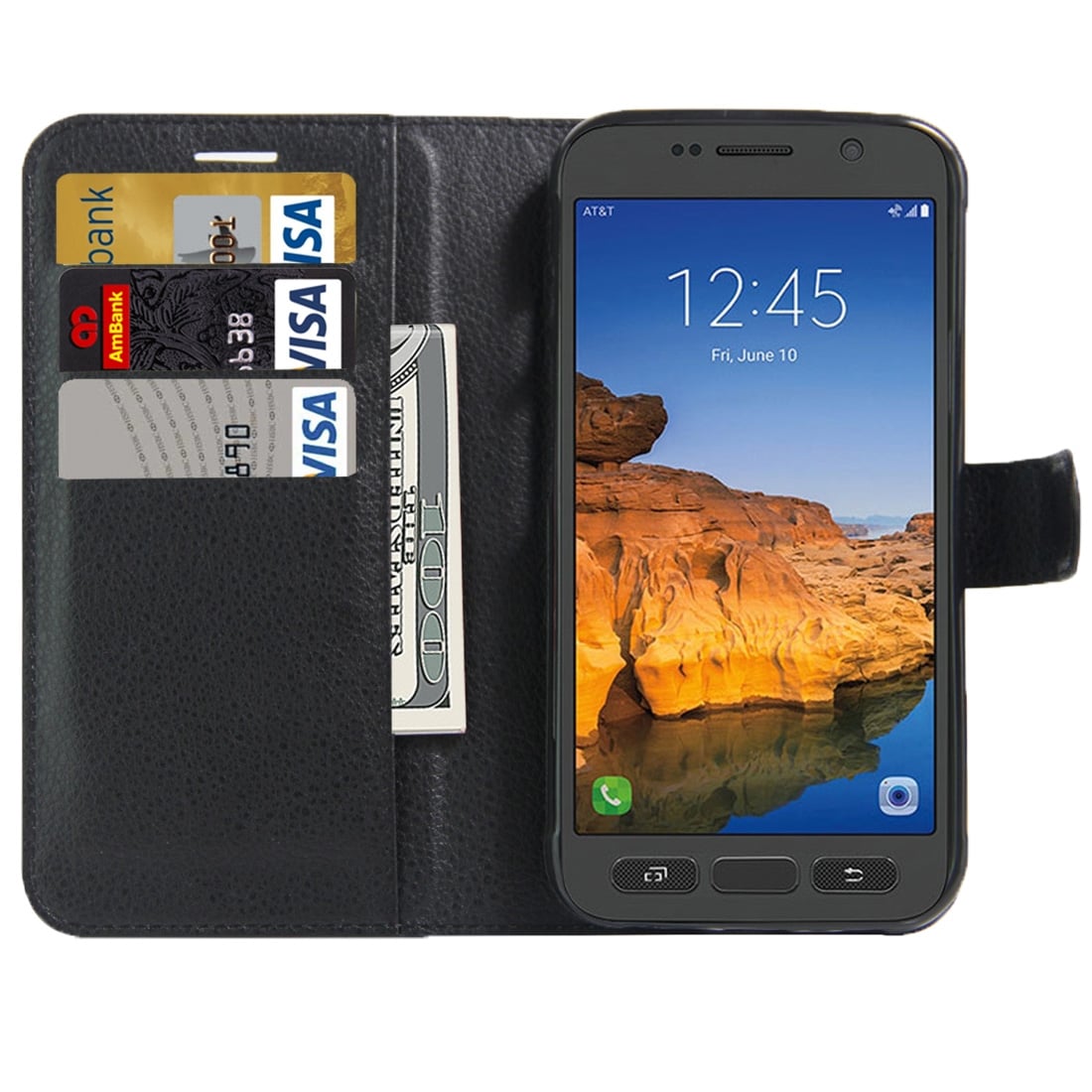 Kotelo telineellä ja Korttipaikoilla Samsung Galaxy S7 Active