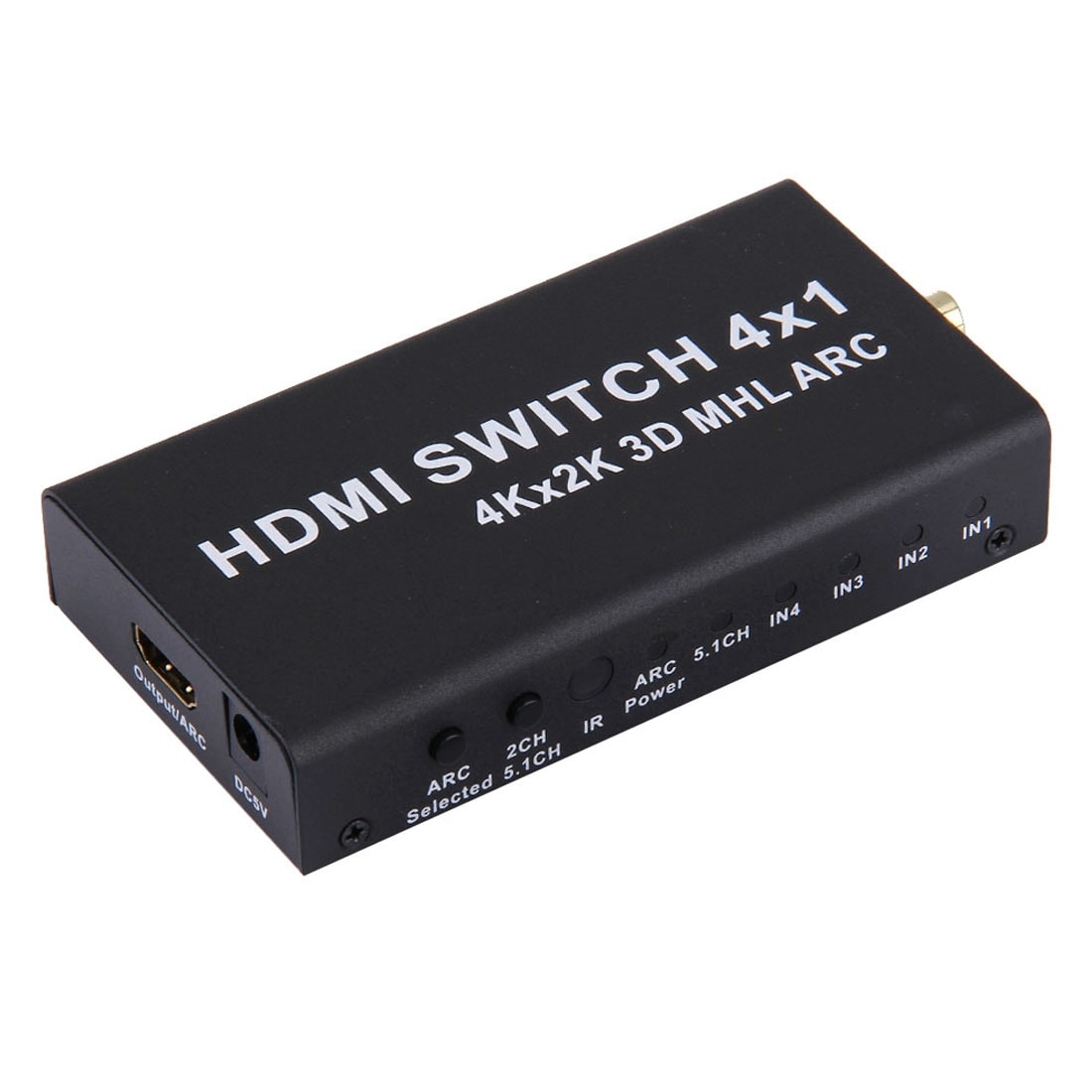 HDMI 4K 4x1 Monitoiminen Switch - ARC / MHL - Kaukosäädin mukana