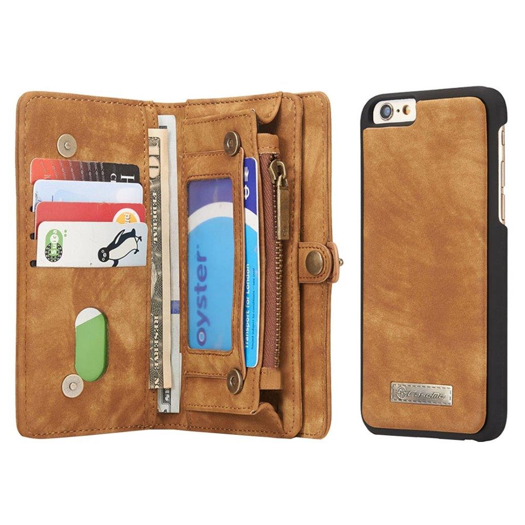 CaseMe Leather Billfold iPhone 6 & 6s - Magneetti-toiminto, 10 kortille, kolikkolokerolla
