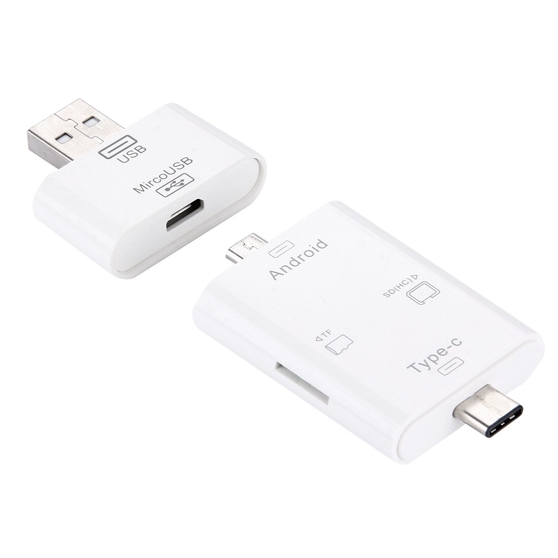 USB 3.1 Tyyppi C - Micro USB +  Micro SD kortinlukija OTG & USB Adapteri