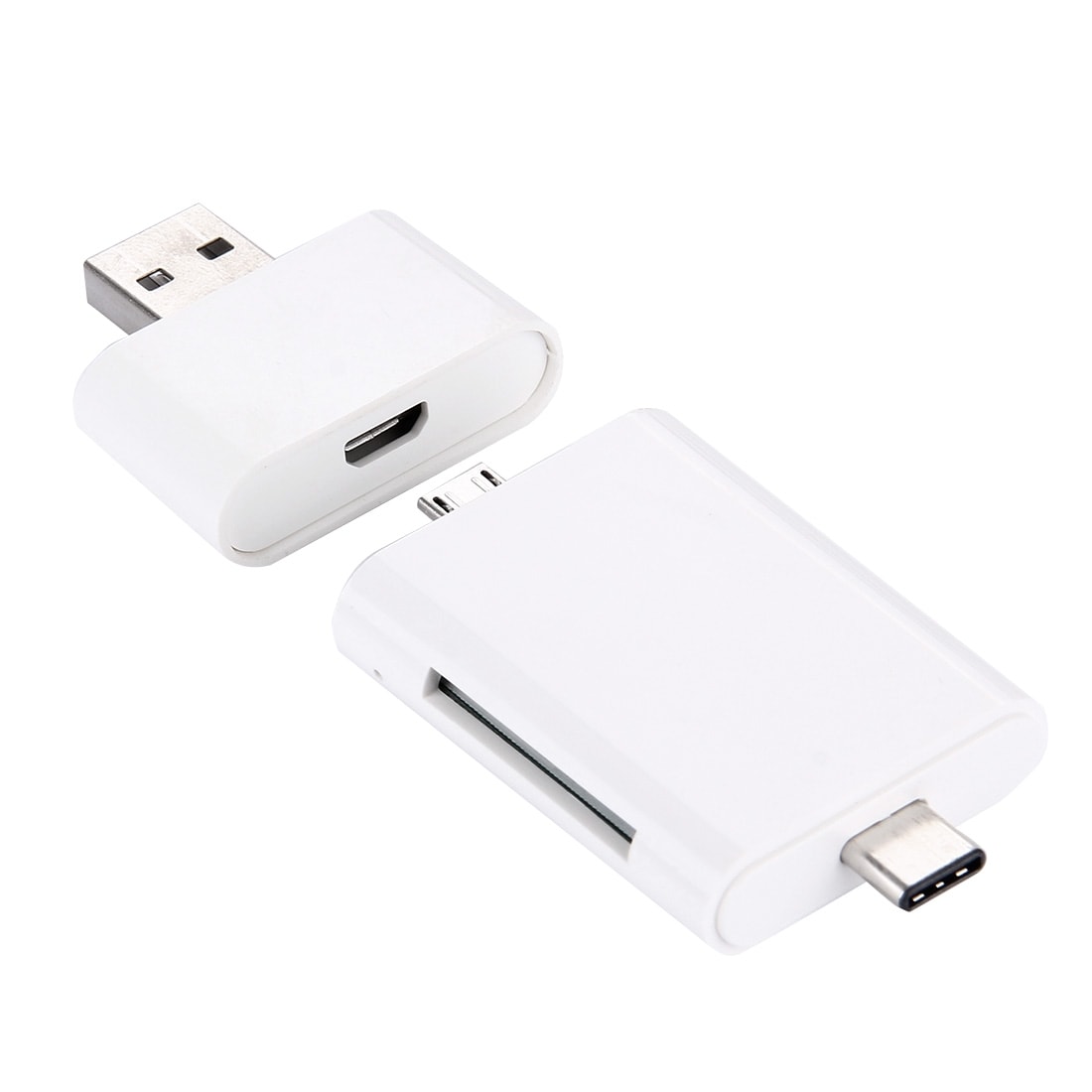 USB 3.1 Tyyppi C - Micro USB +  Micro SD kortinlukija OTG & USB Adapteri