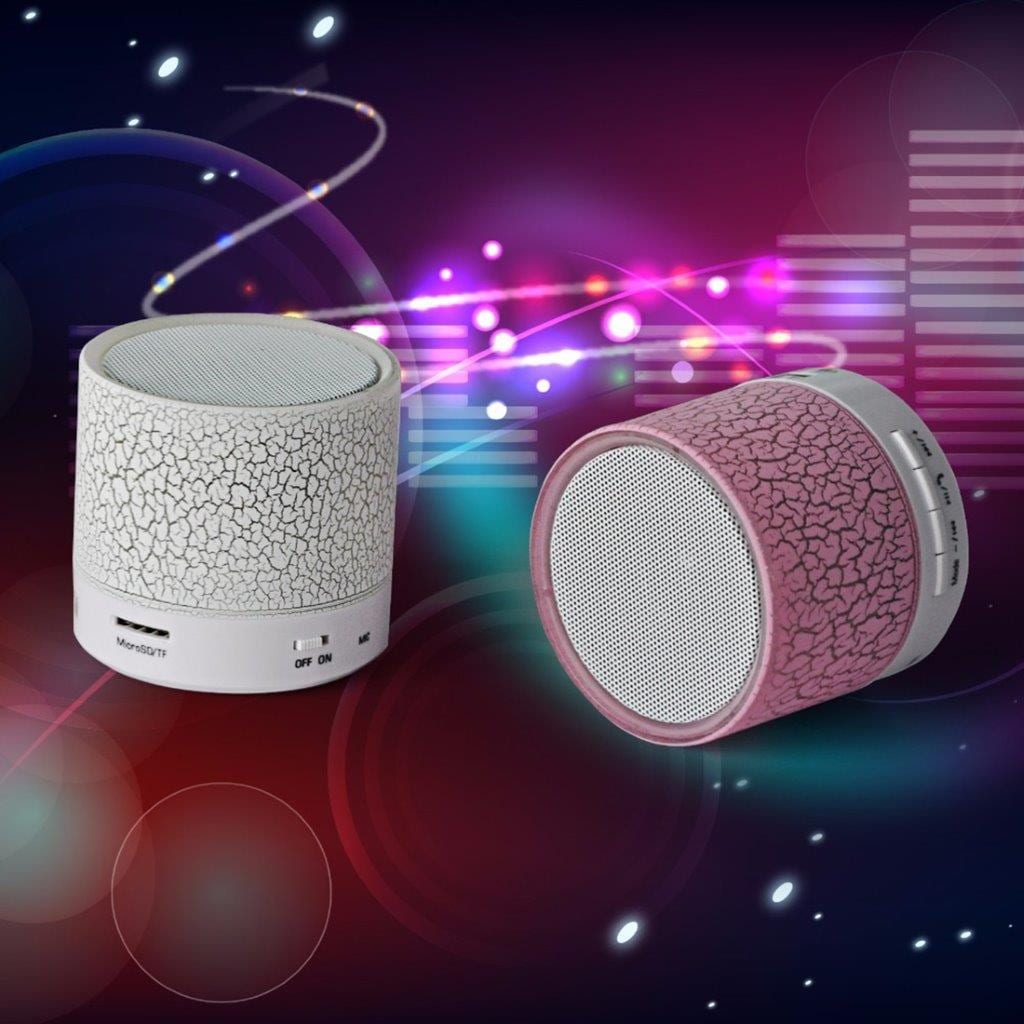 Mini LED Bluetooth Stereo kaiutin, jossa Mic & AUX IN - Pinkki