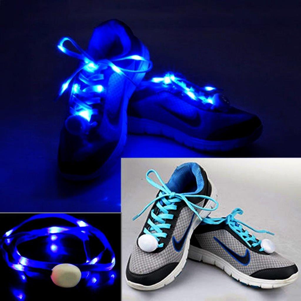 Siniset Valaisevat LED-kengännauhat - 1Pari