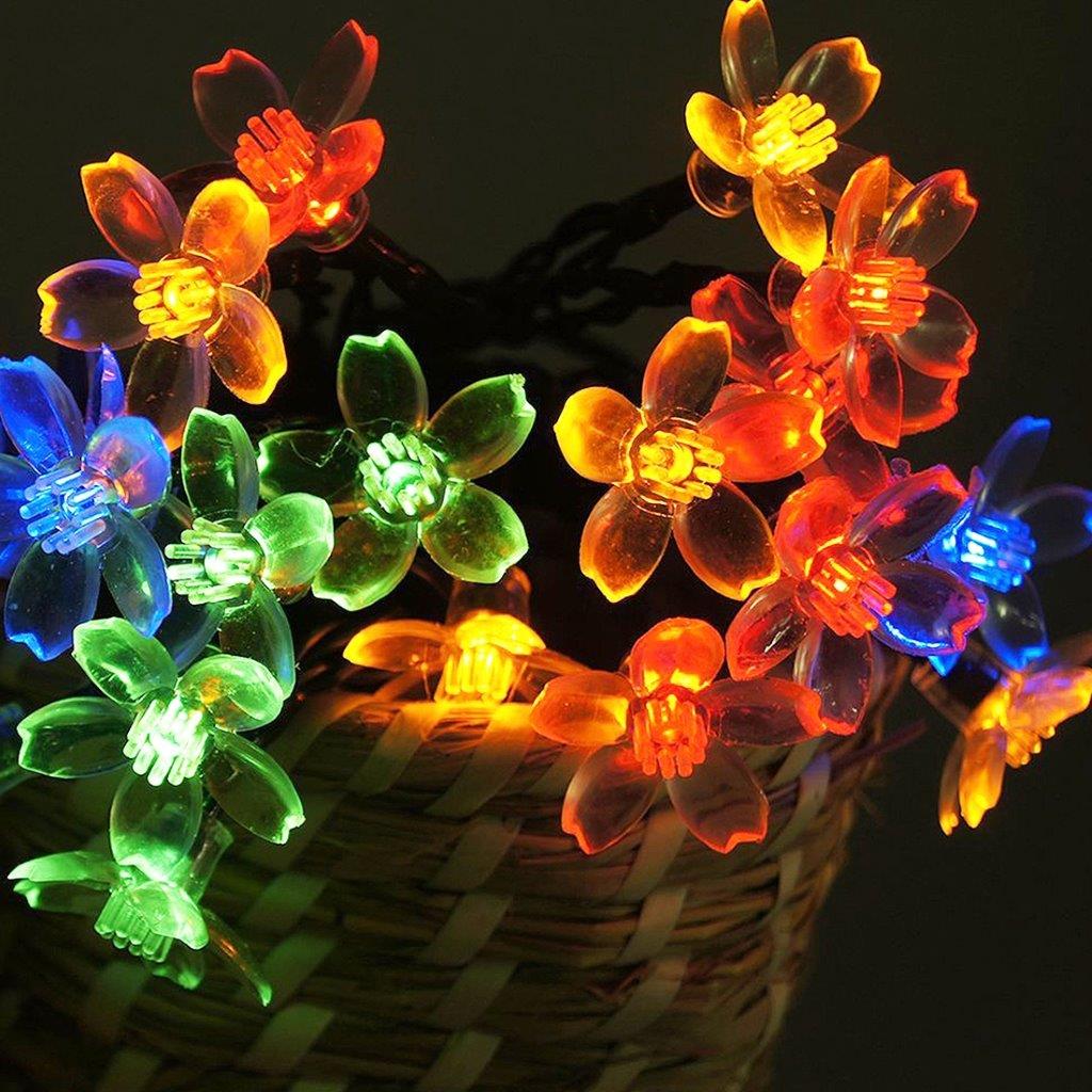 Moniväriset LED koristekukat 50 LED lamppua