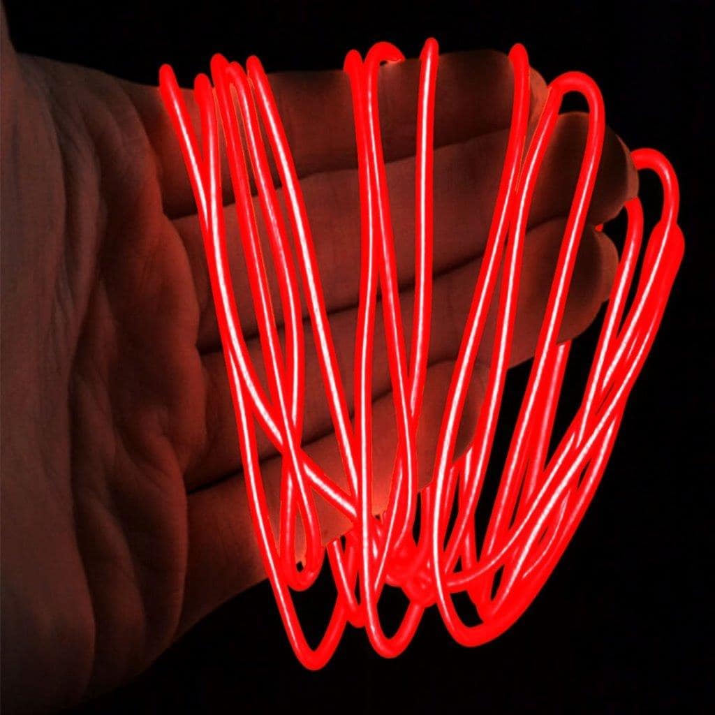 Paristokäyttöinen Neon LED-nauha Diskoon / Autoon / kodin sisustamiseen - 3 metriä Punainen