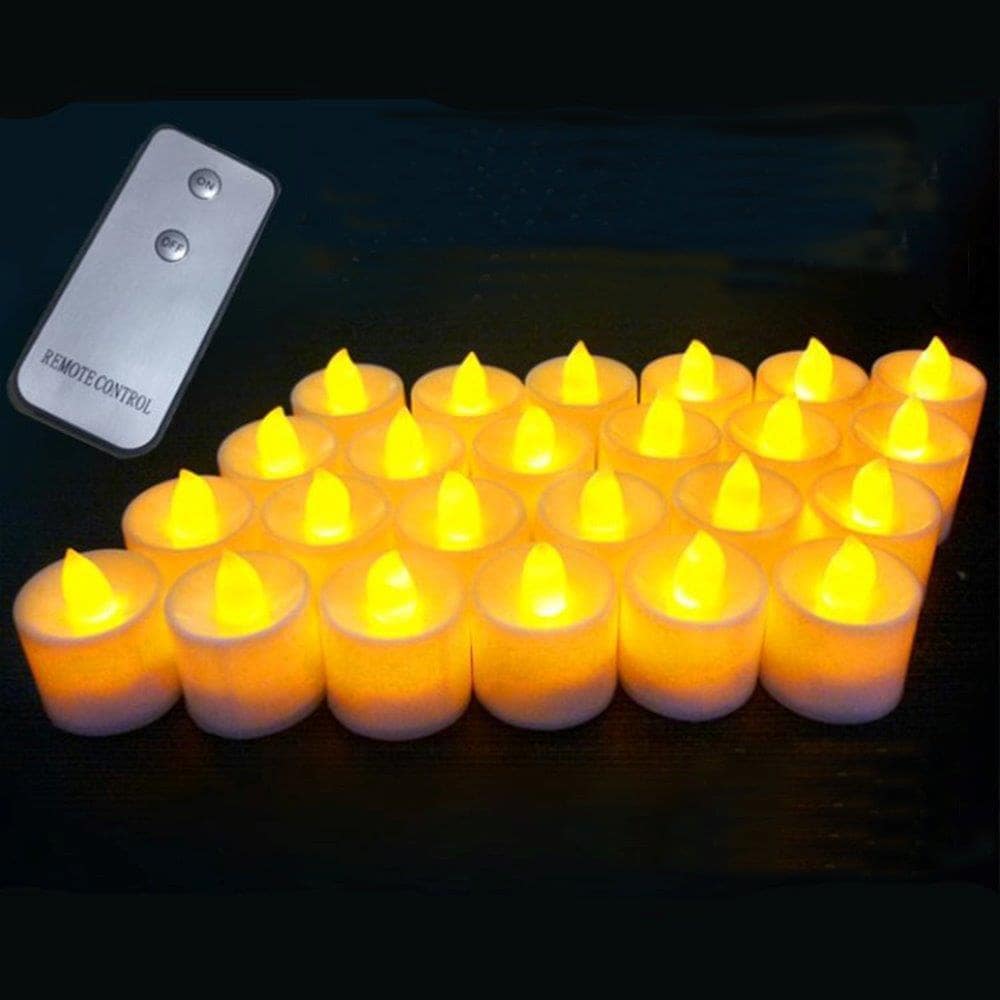 Kauko-ohjattu LED lämpökynttilä - 24kpl lepattavaa kynttilän liekkiä