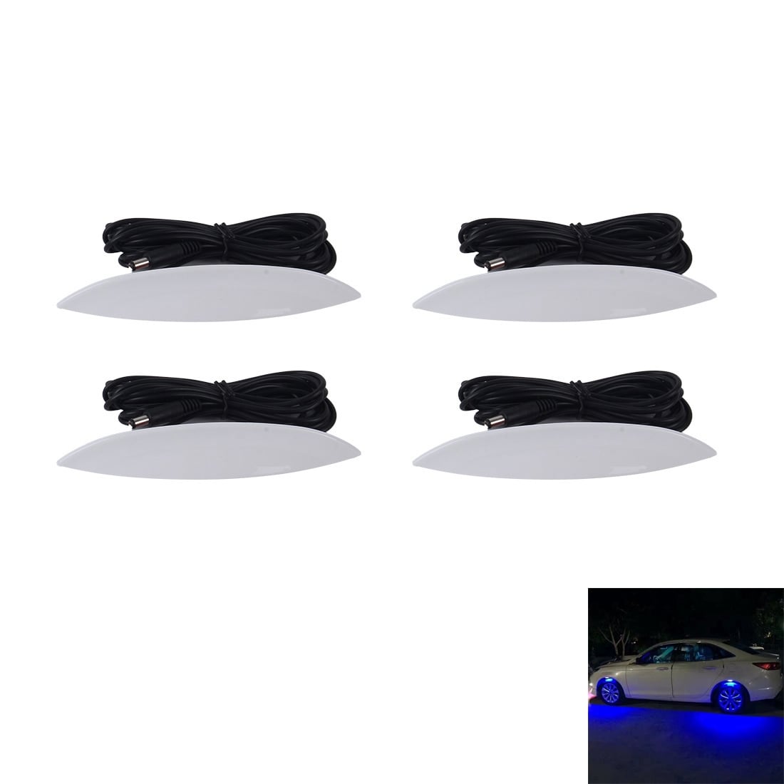 Auton renkaiden LED-valot 4kpl 3 Mode - Sininen valo