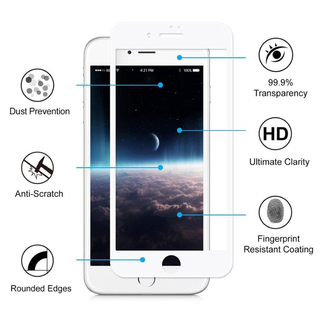 iPhone 7 Ultra ohut näytönsuoja lasia, joka kattaa koko näytön