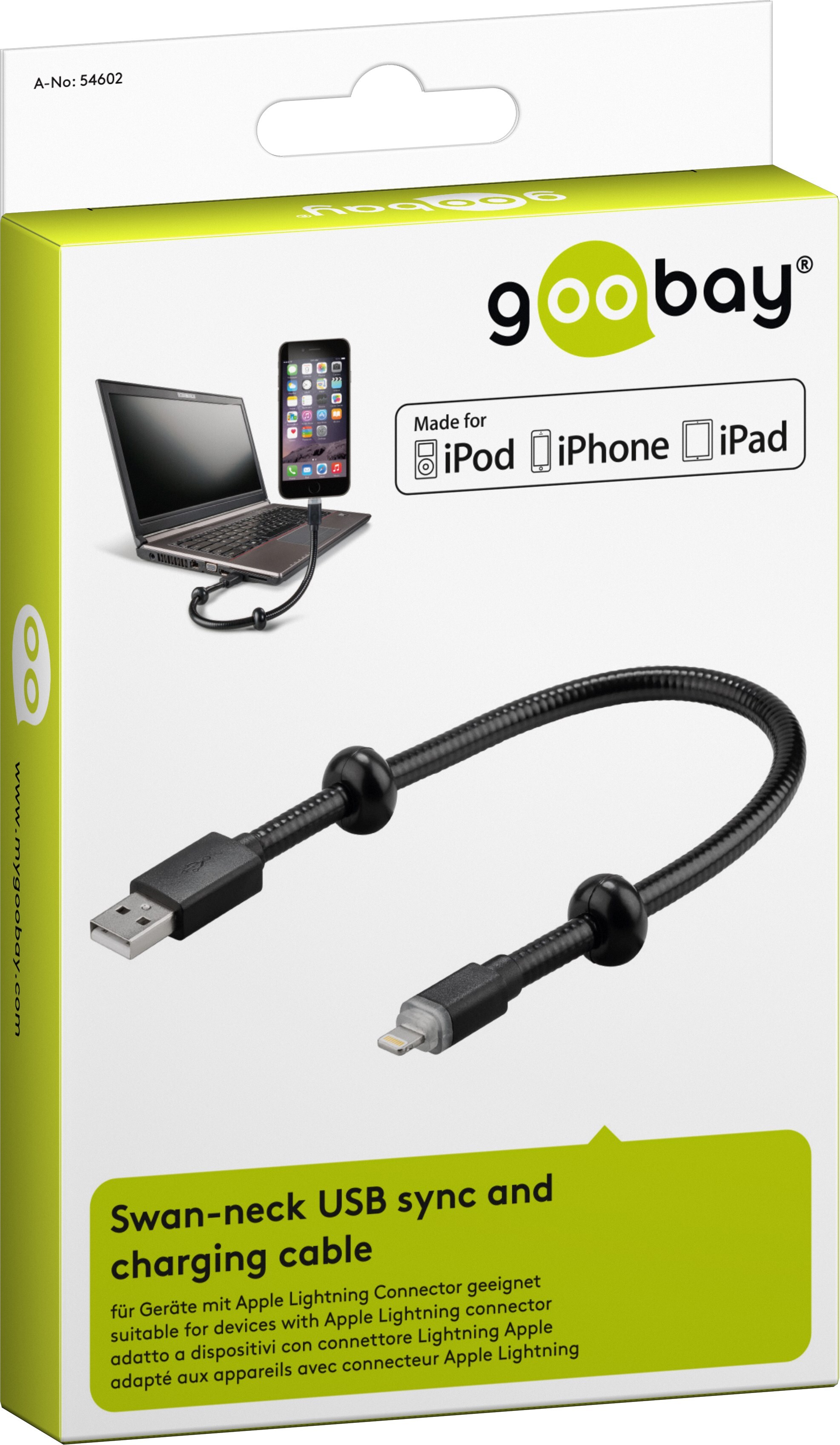 Gooseneck Lightning USB-kaapeli Apple