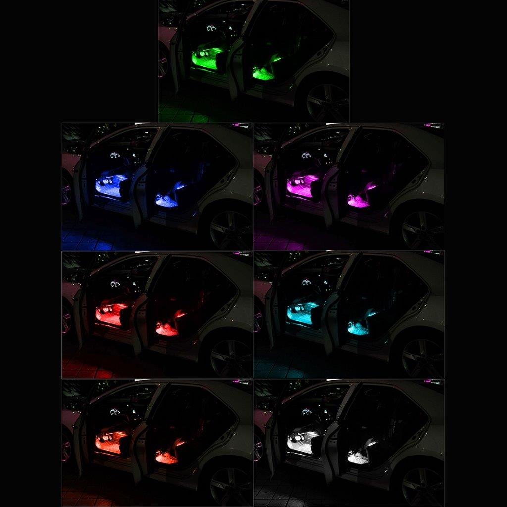 Auton lattian valaisin 36kpl LED 4in1 RGB Neon - Äänenhallinta ja Kaukosäädin