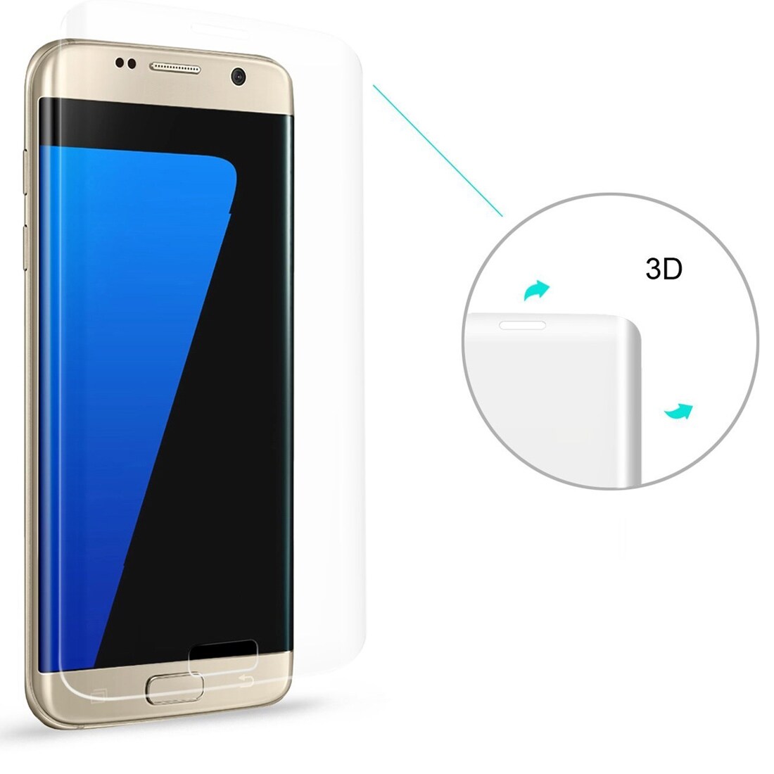 Kaareva Koko näytön näytönsuoja lasia Samsung Galaxy S7 Edge