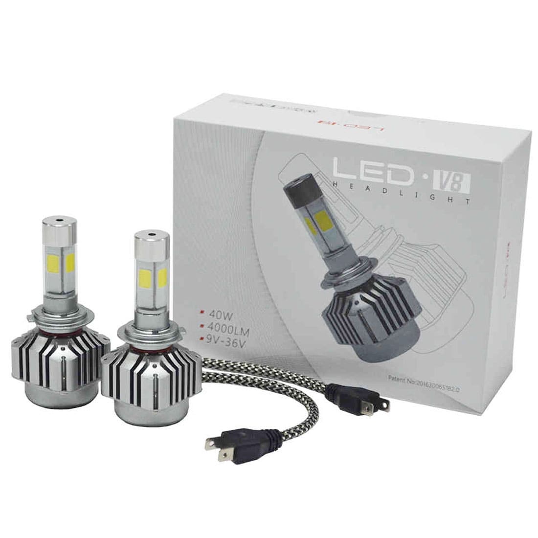 Led-ajovalot H7 36W 4800LM 6000K  - 2Pakkaus Headlight Lamppuja