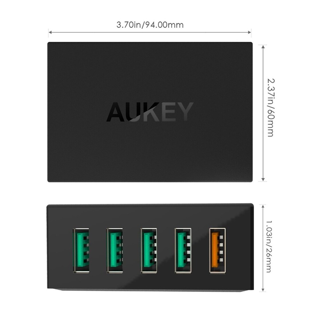 AUKEY PA-T15 5-Porttinen USB seinälaturi Quick Charge 3.0
