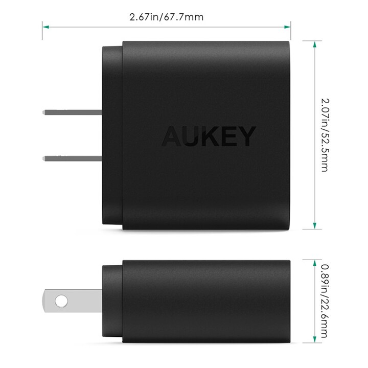 Aukey PA-T9 seinälaturi Qualcomm Quick Charge 3.0