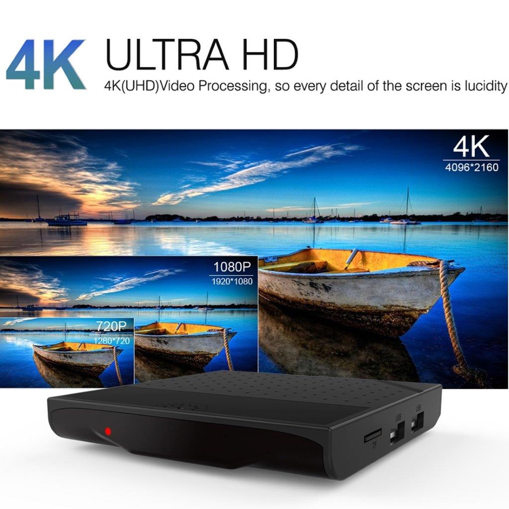 4K UHD Smart TV Box kaukosäädin - Android 6.0 / ROM 8GB / WiFi