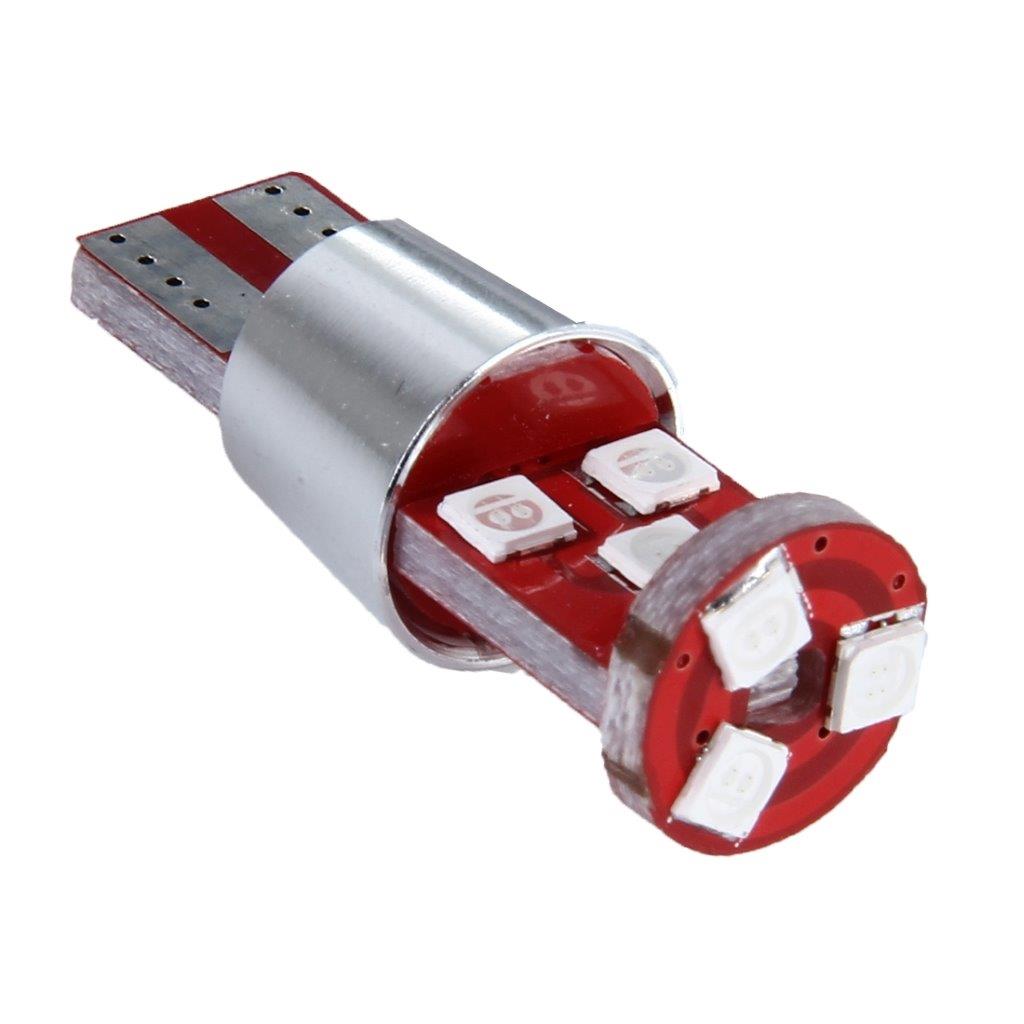 LED-lamppu Punainen T10 9W 800 LM 9 SMD-3030 Canbus - 2Pakkaus