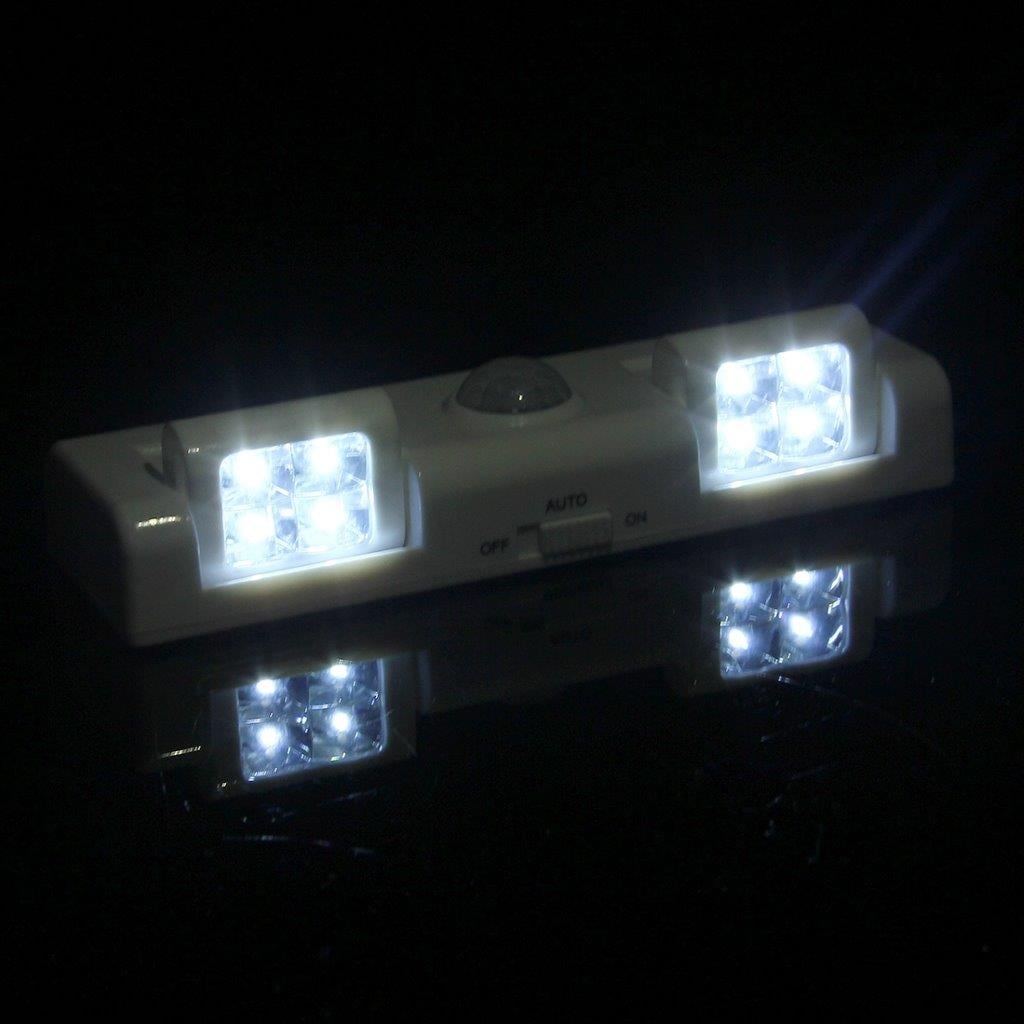 Liikeaktivoitu Vaatekaapin Lamppu Paristokäyttöinen 8 LED lamppua