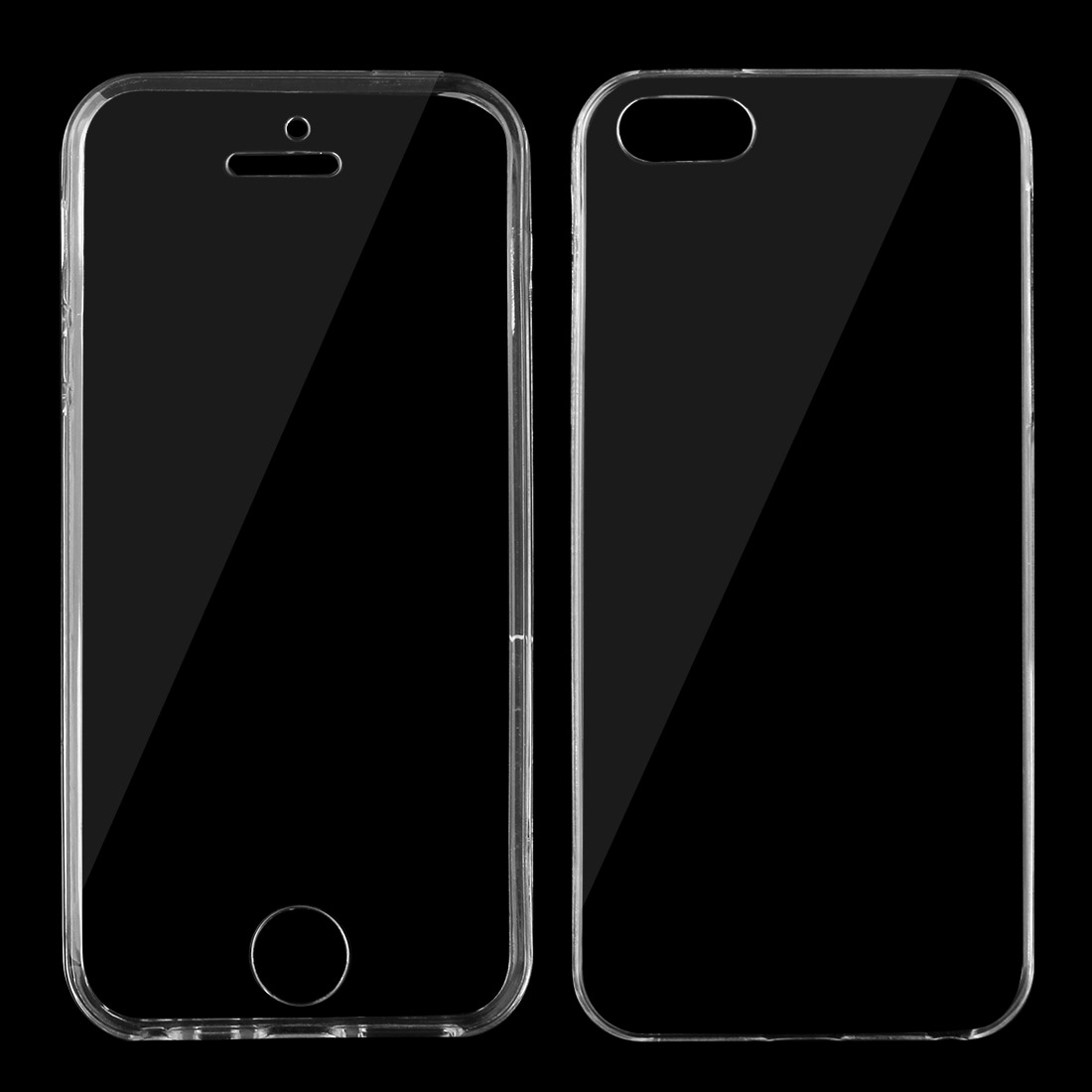 Läpinäkyvä kaksipuolinen Kuori iPhone 5 & 5s & SE