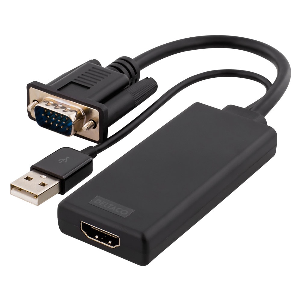 VGA - HDMI adapteri - ääni USB:n kautta, 1080p