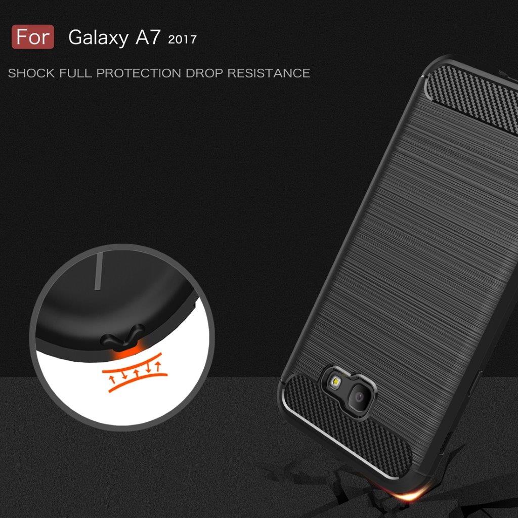 Carbon Fiber kuori Samsung Galaxy A7 2017