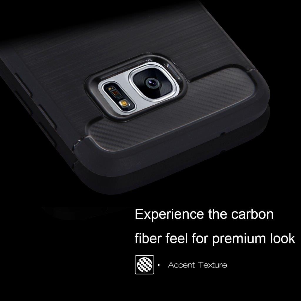 Carbon Fiber kuori Samsung Galaxy S7 Edge