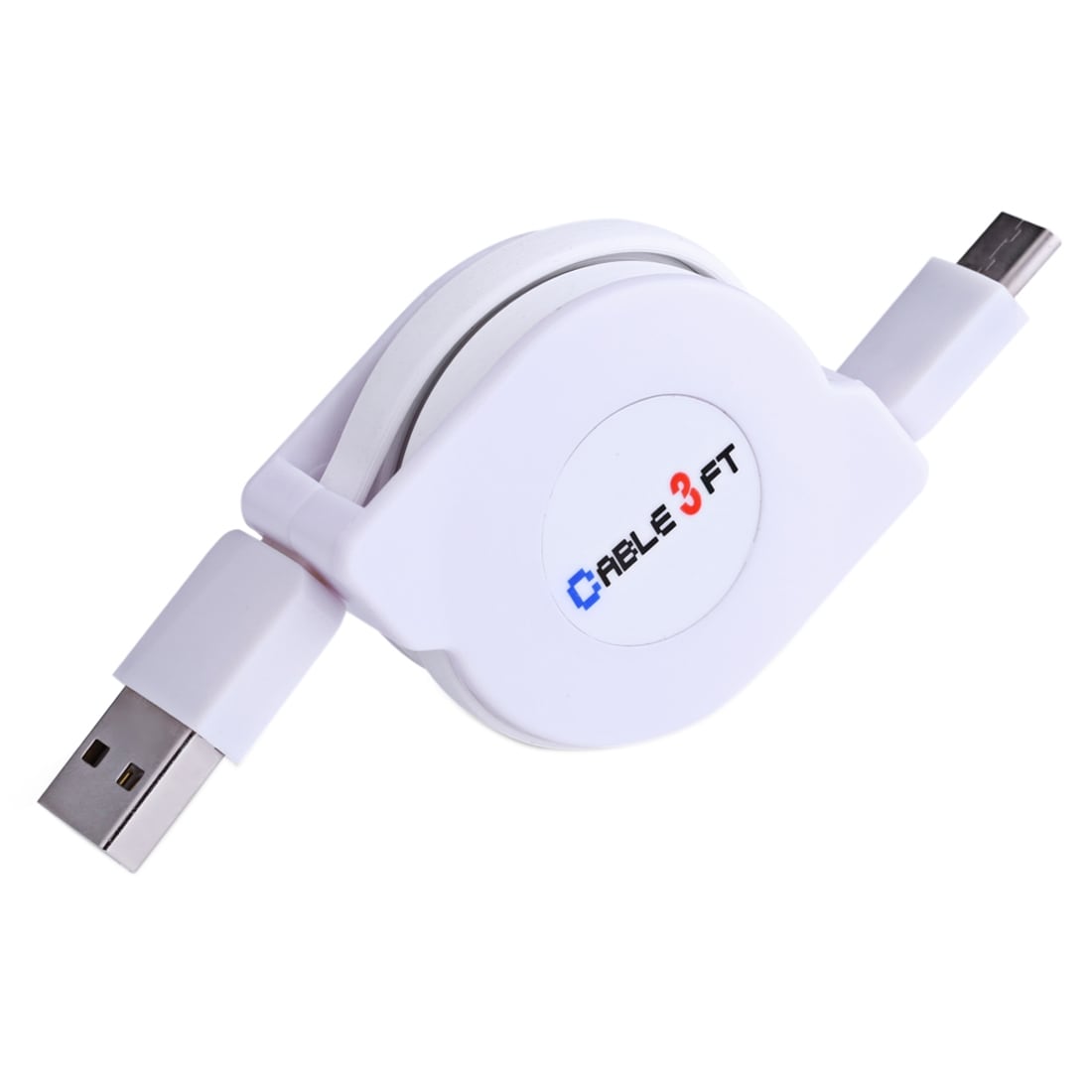 Takaisinvedettävä, mutkaton latauskaapeli USB-C - 1 metri