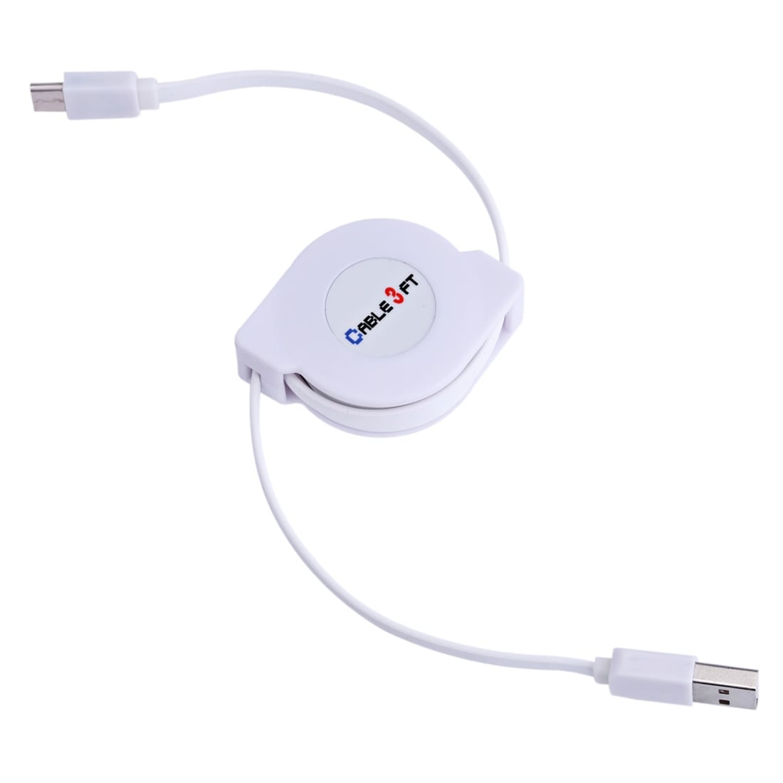 Takaisinvedettävä, mutkaton latauskaapeli USB-C - 1 metri